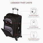 SwissGear Sion Softside Expandable Luggage – Carry-On Suitcase with 360 Degree Wheels & Retractable Handle – 21 Inch, Perfect for 1-3 Night Trips – Black - Image 5