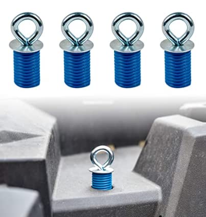 CPOWACE Tie Down Anchors, 4 PCS Blue ATV Anchors Compatible with Polaris RZR 900 1000 XP Turbo Sportsman Ace Accessories