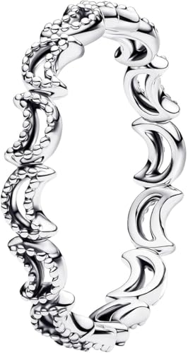 Bague lune en argent sterling massif poli joaillerie fine femme