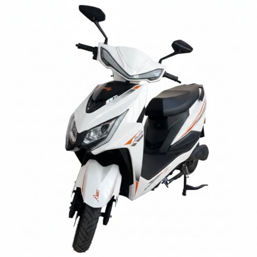 Image of AMO Electric Scooter Jaunty L Double Light Lead Acid Low Speed -25kmph Range - 65 Km Non RTO in White with Portable Charger Ex-Showroom