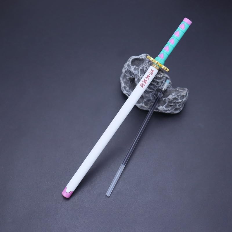 Bolígrafo De Gel Demon Slayer Rengoku Kyojurou - Modelo Arma 20cm, Aleación De Zinc, Regalo Para Fans (Incluye Recambio Y Soporte, Tinta Negra)