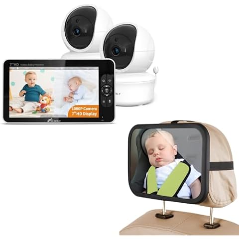 iFamily SM70A Baby Monitor with 2 Cameras + Car seat Mirror for Baby Cover