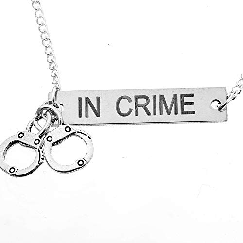 MJartoria Best Friend Necklaces Partners in Crime Engraved Friendship BFF Necklace for 24