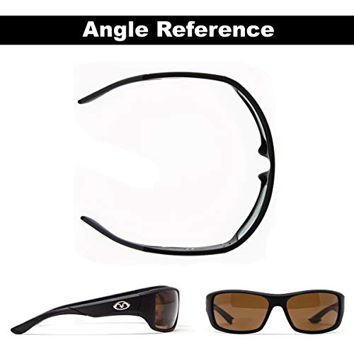 Flying Fisherman Triton Readers Polarized Rectangular Sunglasses, Black Frames/Amber Lenses, Large #TOP4