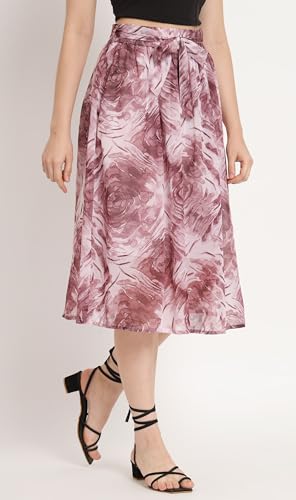Image of NUEVOSDAMAS Women Floral Printed Midi Skirt