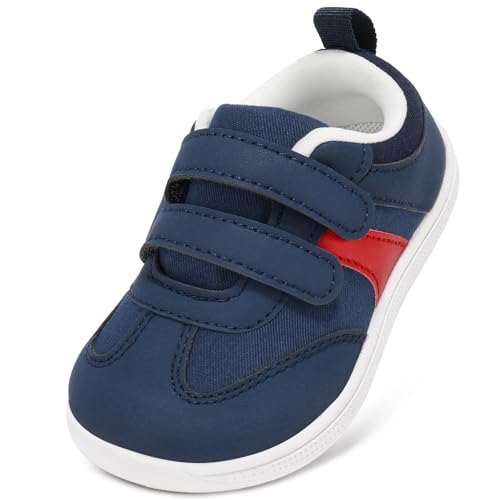 STQ KIDS Barefoot Deportivas Niño Zapatillas Primeros Pasos Calzado Respetuoso Bebe Descalzo con Caída Cero para Correr Andar Jugar Azul Marino 27 EU