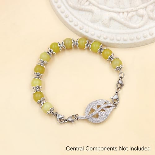 Image of Interchangeable DIY Semi-Finished Medical Alert Bracelet - 8mm Natural Stone Bead Adjustable Dual-Use Bracelet - YA5062