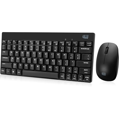 Clavier RF Wireless QWERTY Adesso à membrane avec souris sans fil