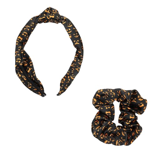 Ensemble Jack-O'-Lantern Halloween bandeau chouchou pour sublimer vos coiffures de fête