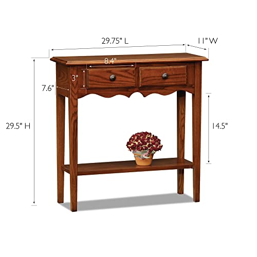 Image of Leick Home Wave Console Table, 30 inch, Medium Oak