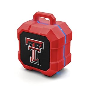 SOAR NCAA Shockbox LED Wireless Bluetooth Speaker, Texas Tech Red Raiders