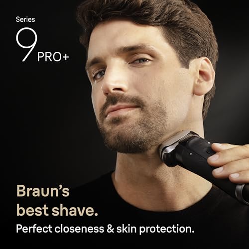 Image of Braun Series 9 PRO+ Electric Shaver for Men, Wet & Dry Foil Razor, 6-in-1 SmartCare Center, Built-in Precision ProTrimmer, Replacement Head, Travel Case, Black 9660CCPS