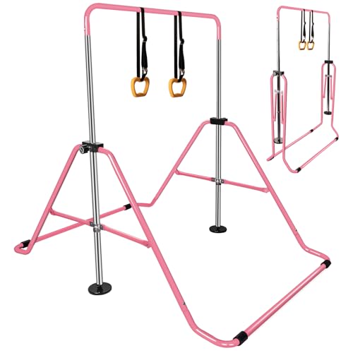 Hyner Barre de gymnastique télescopique pliable pour enfants Hauteur réglable Barre horizontale Fitness Escalade Tour de gym à domicile pour enfants/enfants