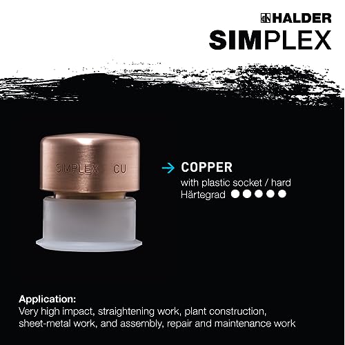 Image of Halder Simplex Copper Replacement Insert 3804.030 - For Hard Impact, Replaces Classic Copper Hammers, 30mm, 1.18 in.