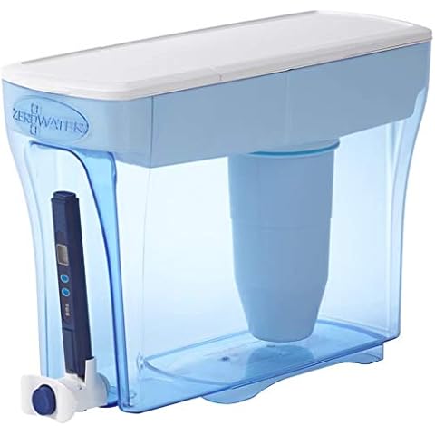 ZeroWater 23 Cup Water Dispenser with Advanced 5 Stage Filter, 0 TDS, NSF Certified, Reduces Fluoride, Chlorine, Lead and Chromium, Water Quality Meter + Water Filter Cartridge Included, 5.4 litres Cover