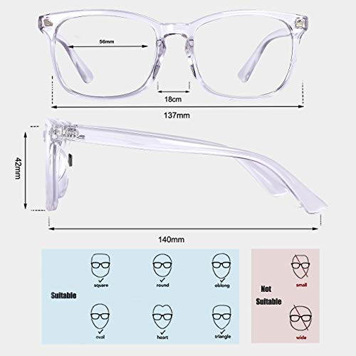 Image of Maxjuli Fake Glasses with Cute Nerd Frame Reading /Gaming /TV /Phones Glasses for Women Men 6009