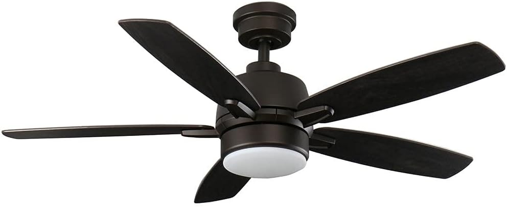 Fawndale 46 in. Indoor Integrated LED Bronze Ceiling Fan with Light Kit 5 Reversible Blades and Remote Control