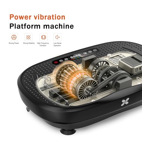 Image of Vibration Plate Exercise Machine, Vibrating Plate for Lymphatic Drainage, Shake Plate Whole Body Vibration Plate Platform, Fitness Equipment for Weight Loss Fat Burner for Women Men