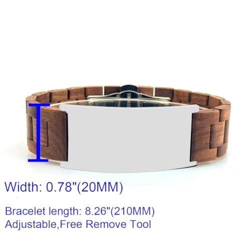 Bible Verses Cross Bracelets Ebony Wood/Red Sandalwood/Walnut Wood & Stainless Steel ID Wooden Bracelets Adjustable Bangle Jewelry Gifts - 8.26in2