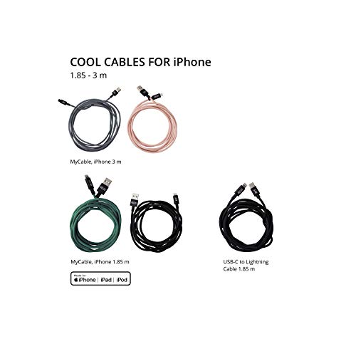 Cable iPhone negro de 1,85 m Design Letters ideal para usar el móvil desde el sofá 4