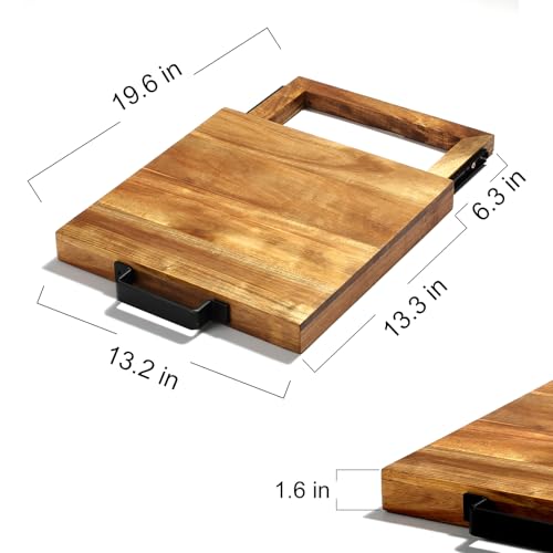 Bandeja deslizante de acacia natural para máquinas de café miniatura 3