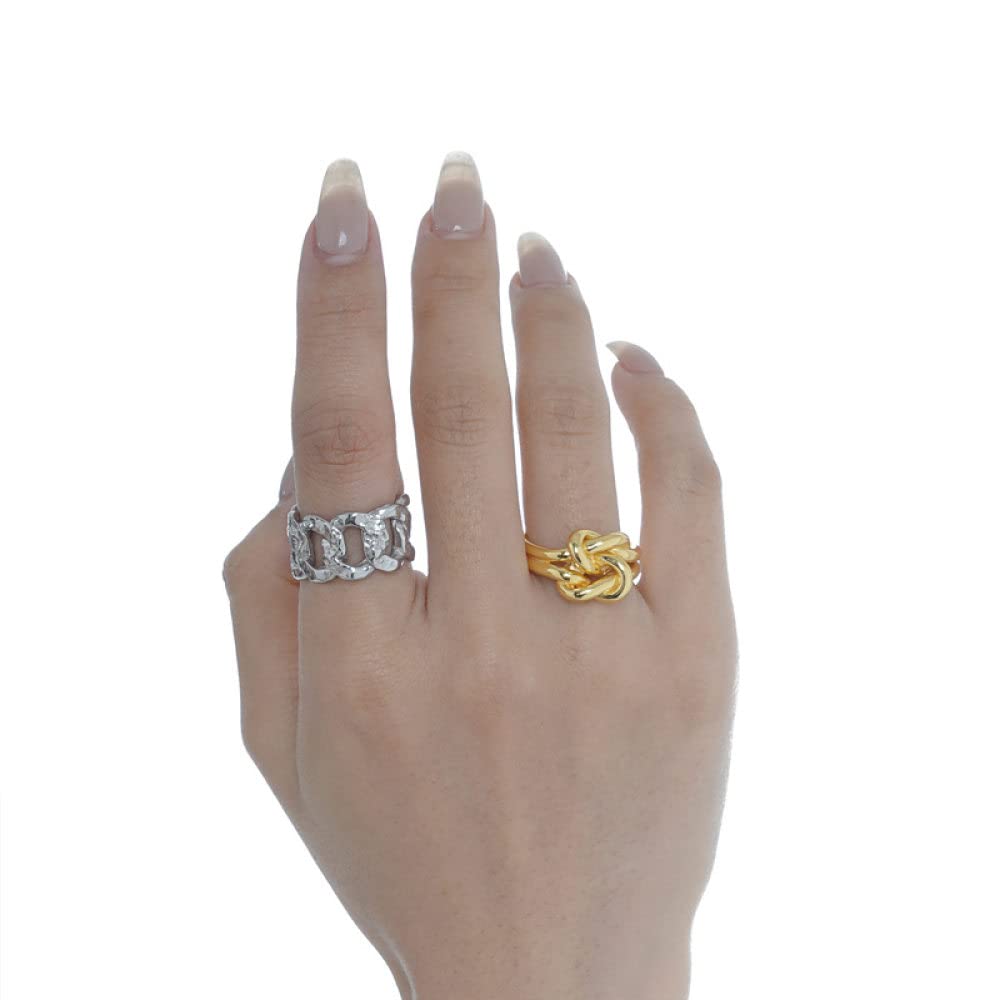 Anello In Argento Sterling 925,Anelli Regolabili Per Le Donne Multistrato Cravatta Un Nodo Argento Sterling 925 L'Anello Dito Indice Goth Anelli Eternity Fedi Nuziali Anelli Di Promessa Per Ragazze
