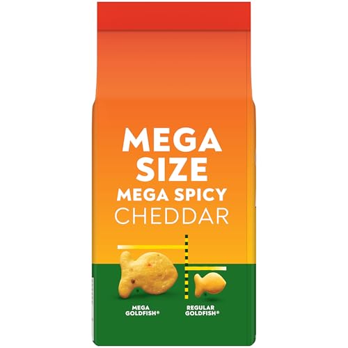 Image of Goldfish Mega Bites, Cheddar Jalapeno Crackers, 5.9 Oz Bag (Pack of 2)