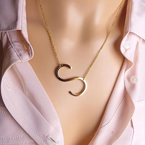 Image of Yellow Chimes Fashion Stainless Steel Gold Plated Initial Letter Pendant for Women and Girls