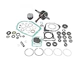 KIT DE RECONDITIONNEMENT COMPLET EN BOÎTE Accessoires pratiques en boîte ; pratiquement tous les composants nécessaires à un reconditionnement professionnel completKit de piston Vertex (piston compression standard, segments, goupilles et clips)Vilebrequin renforcé Hot Rods (longueur de série avec cage à aiguille d'axe de piston pour deux temps)Kit de roulement de vilebrequin/joint Hot RodsKit de roulement de transmission Hot Rods (avec roulements, entretoise d'axe de pignon de sortie de boîte et