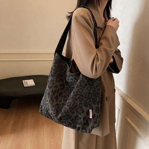 Canvas Hobo Bag Leopard Print Casual Shoulder Messenger Bag Stachel Tote Bag Travel Daypacks3