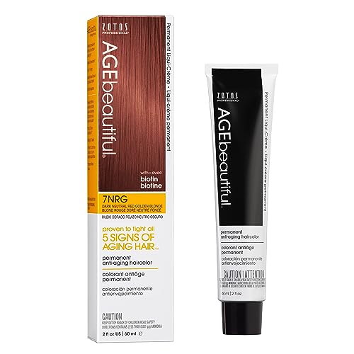 Image of AGE beautiful Permanent Hair Color Cream, 100% Gray Coverage Hair Dye with Biotin Anti-Aging Formula for Fuller, Thicker Hair, Professional Salon Quality