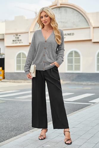Image of Arach&Cloz Women's Wool Blend Oversized Lightweight Spring Business Casual Cardigan Sweaters