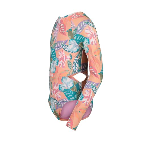 Image of Roxy Girls' Long Sleeve One-piece Rashguard Swimsuit with UPF 50+ Sun Protection, Quick Drying Bathing Suit