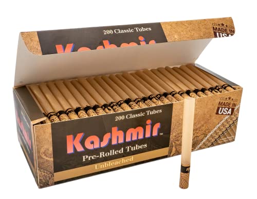 Kashmir Unbleached Cigarette Tubes - Classic Cigarette Tubes For A Pure And Smooth Taste With Highest Quality Papers (200 Count, King Size) #TOP6
