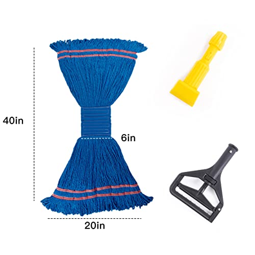Image of Matthew Cleaning Microfiber String Mop Heavy Duty Commercial Wet Mop Head Replacement,Excellent Absorbency,Premium Launderability,Reusable for Home,Commercial and Industrial Use(Blue,12Pack)