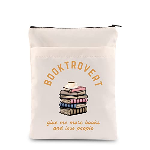 Booktrovert Give Me More Books Light Academia Book Cover Sleeve for Book Lovers