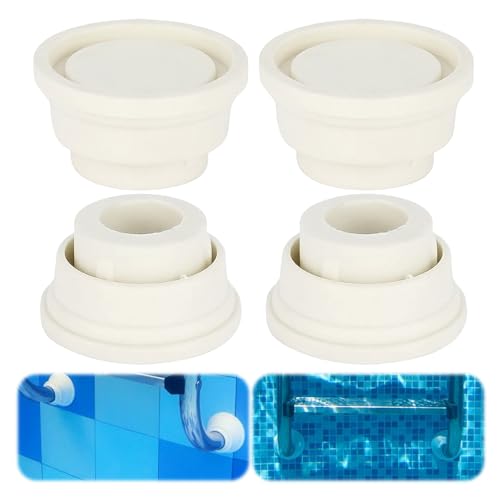 SUNOYA Lot de 4 tampons en caoutchouc pour échelle de piscine, protection pare-chocs, blanc, caoutchouc, 6*3,3cm