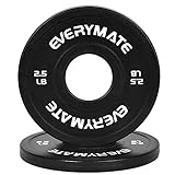 EVERYMATE Black Change Weight Plates 2.5LB Set Fractional Plate Olympic Bumper Plates for Cross Trai