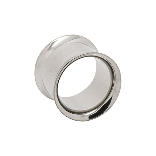 Blue Banana Body Piercing Dilatación Túnel Acero Quirúrgico Double Flared (Plateado) -...