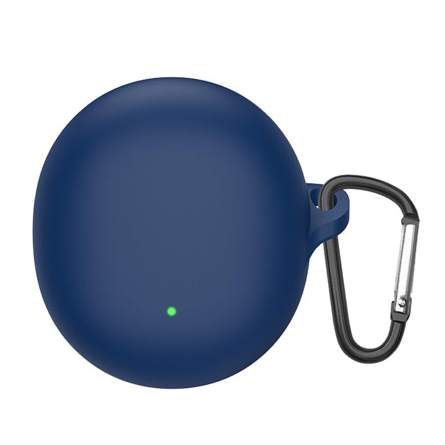 Image of Amazon Basics Case for Oppo Enco Air 3, Silicone Soft TWS Pouch with Hook, 360 Full Shock-Absorbing Protection (Blue) (Cover Only)