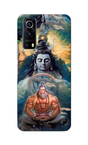 Image of PRINTFIDAA Printed Hard Back Cover Case for Vivo Y53S | Vivo IQOO Z3 Back Cover (Lord Shiva and Hanuma) -112