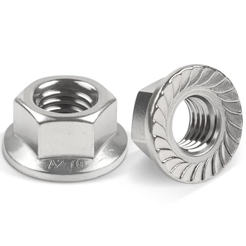 Jeboler 10 Stück Flanschmuttern M10 Edelstahl