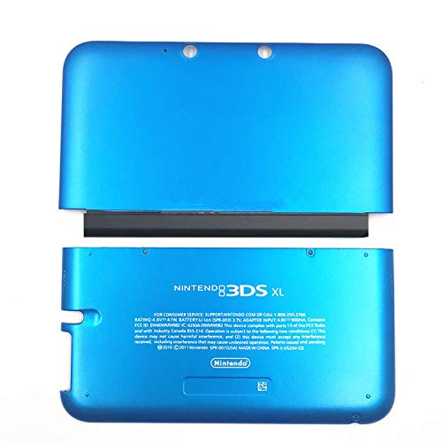 New Replacement Front Back Faceplate Plates Upper & Back Battery Housing Shell Case Cover for 3DS XL / 3DS LL Game Console - Blue