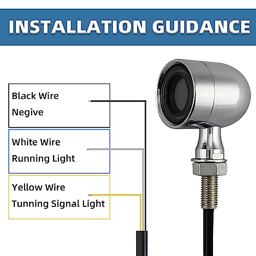 Image of Vintage Motorcycle Turn Signals LED Front Lights 2 PCS, 40 LEDs Motorbike Switchback White Amber Light for Running Turn Blinkers Universal Fit Chopper Bobber Mine Bikes - Chrome