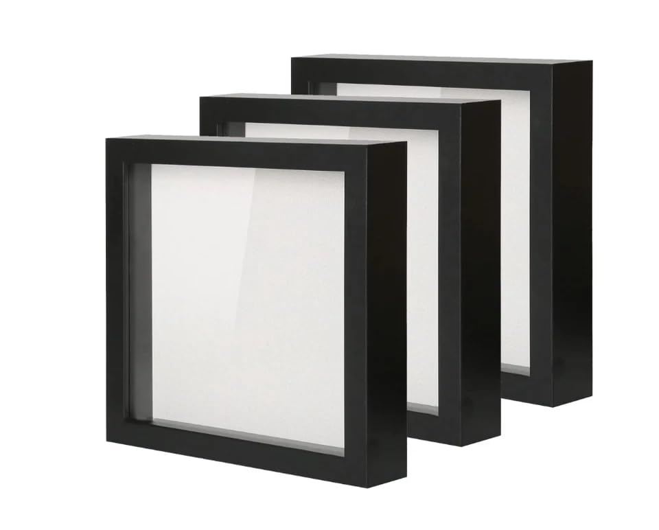 Shadow Box Frame 3D Black Box Frame Square Frame Scrabble Frame Memorabilia 3D (Black, 6"x4")