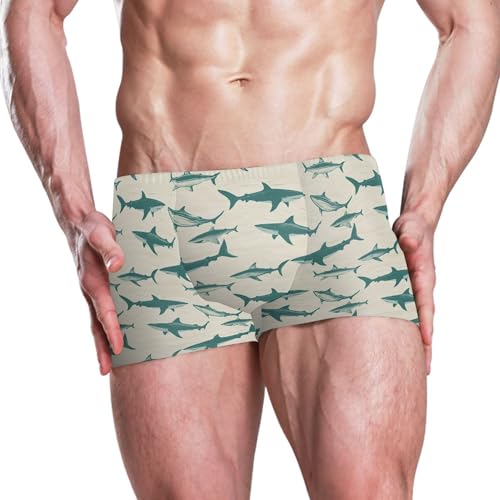 Cute Shark Mens Swim Trunk Swimwear Bathing Suit Swim Brief Square Leg Board Short S B04049742