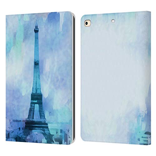 Housse iPad 9.7 LebensArt bleu pastel en cuir idéale pour travailler au café