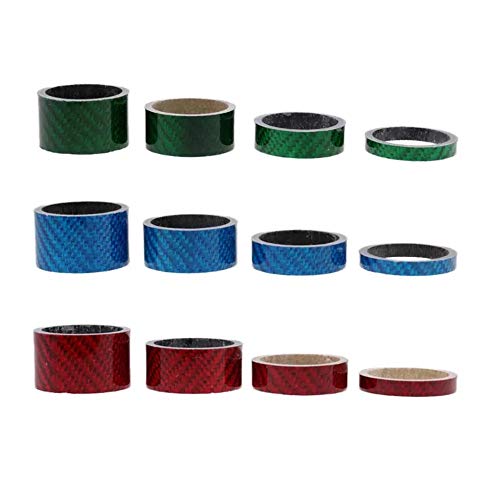 heiyun 5/10/15/20 mm Spacing Pad Bike Headset Ring Washer Bicycle Headset Spacer Mountain Bike Front Fork Carbon Fiber Cycling Parts(red) - Thumbnail 3