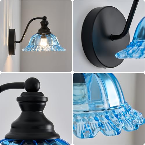 Image of XIEDUN Vanity Light Black Wall Sconces Modern 1-Light Bathroom Sconces