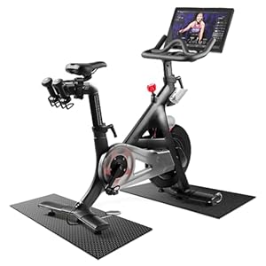 Bike Mat Exercise Bike Mat,Treadmill Mat for Carpet & Hardwood Floors,Mats for Gym Equipment,Indoor Exercise Equipment Mat,Exercise Mat,Fitness Mat,Stationary Bike Mat (Black, 12″ × 25″ (2 mats))